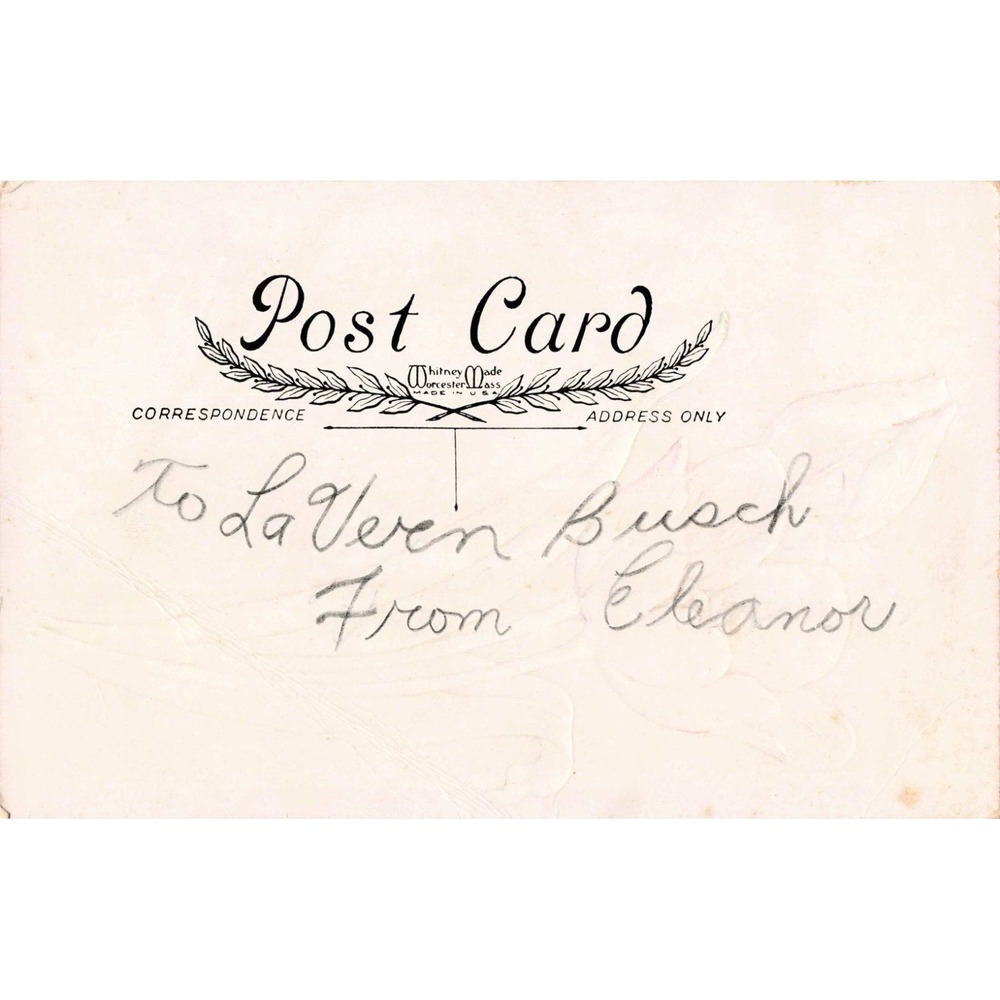 Vtg Whitney Made Easter Joy Postcard RPPC Tulips Embossed Divided Back - Picture 2 of 2